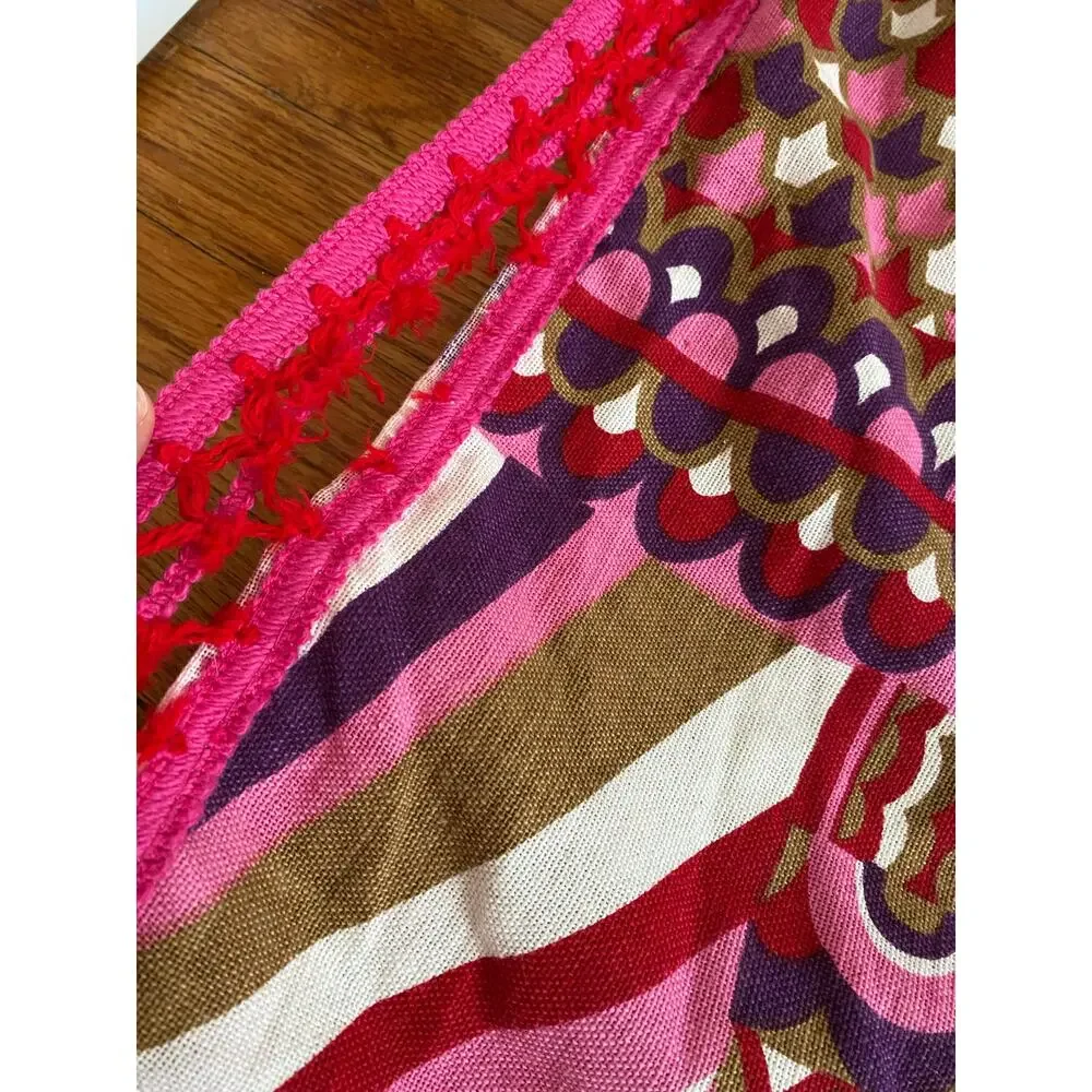 Vintage Gorgeous Bates Colorful Twin Bedspread Mod MCM Boho USA 6’ x8.79 ‘